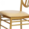 New European Outdoor Wedding Bamboo Chair New Soft Bag Round Back Chair Gold Metal Hotel Restaurant Wedding Chair