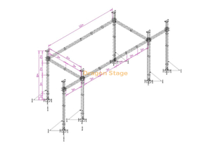 Outdoor Event Aluminum Stage Lighting Truss System 12x6x8m