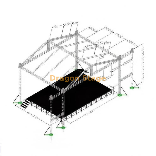 Music Festival Roof Light Sound Event Truss Structure 13x10x8m
