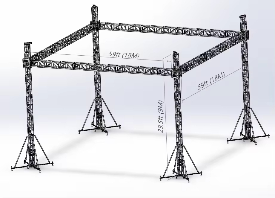 Wedding Outdoor Aluminium Event Truss System 18x18x9m