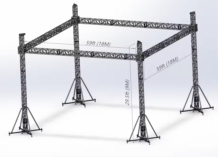 Wedding Outdoor Aluminium Event Truss System 18x18x9m