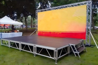 Temporary outdoor aluminum truss stand for small festivals and promotional event setups