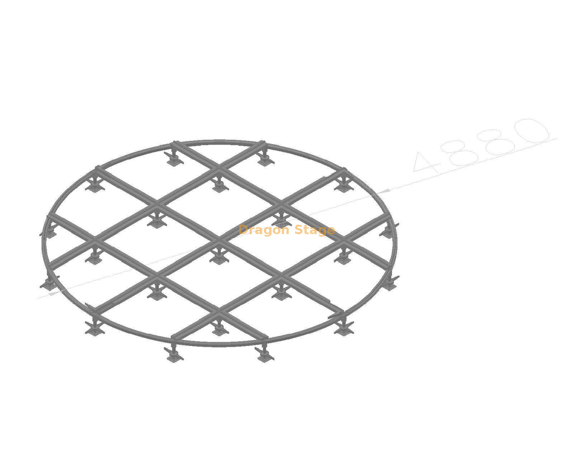 4.88m Portable Round Stage Platform | Quick Assembly Aluminum Alloy Mobile Stage (Adjustable Height)