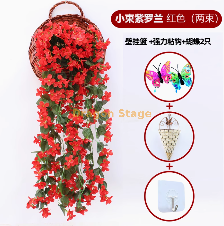 西瓜红 2小紫罗兰送篮钩