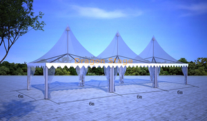 6x12m Aluminum Pagoda Tent | Modular Event Tent with PVC Roof (2 × 6×6m Combined)
