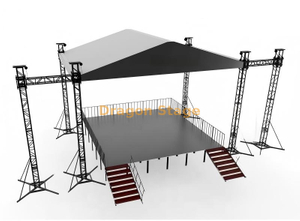 Custom Portable Truss Led with Stage And Roof System 6x4x5m