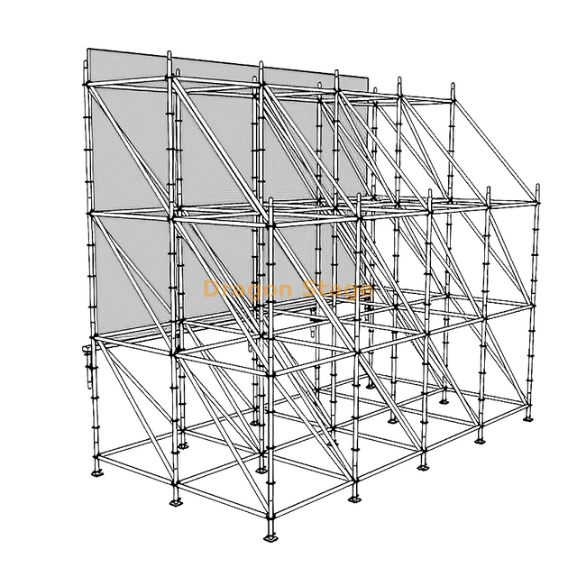 8x4m Modular Ringlock LED Screen Support Structure 6m Front Height 4m Rear Height
