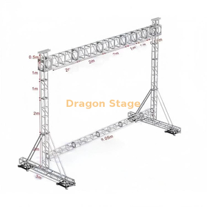 9.5x7.5m Heavy-Duty LED Screen Goalpost Truss System (3m Footing, Aluminum Spigot Truss)