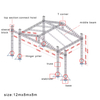 12x8x8m Bolt Truss Peak Roof System with Dual 2m Speaker Wings (Ground Support Stage Roof)