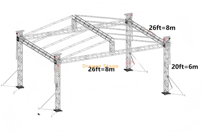 Aluminum Lighting Square Roofing Truss Structure for Event Part 8x8x6m
