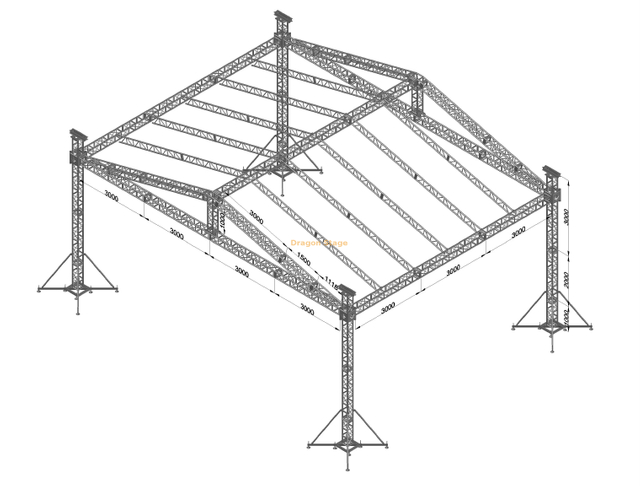 Outdoor Concert Silver Lighting Event Truss 12x9x6m