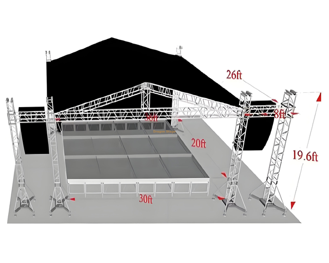 Outdoor Stage Truss Roof System 11x8x6m
