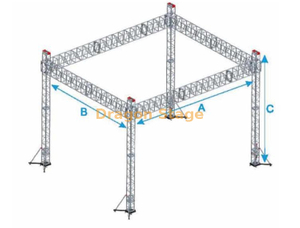 Aluminum Stage Concert Box Truss 30x24x12m