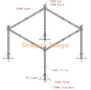 Aluminum Non Roof Silver Outdoor Booth Event Lighting Truss Structure 13x11x7m