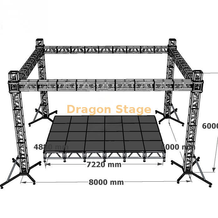 Layher Stage with Frame Truss System 8x6x6m
