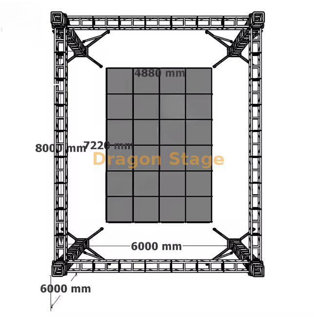 African Aluminum Standard Stage Truss for Open Air Crusade 8x6x6m (2)
