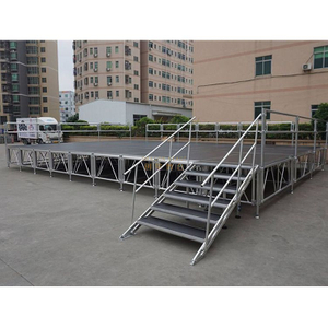 Portable Aluminum Stage Platform for Dancing 10x10m Height: 0.8-1.2m with 2 Stairs