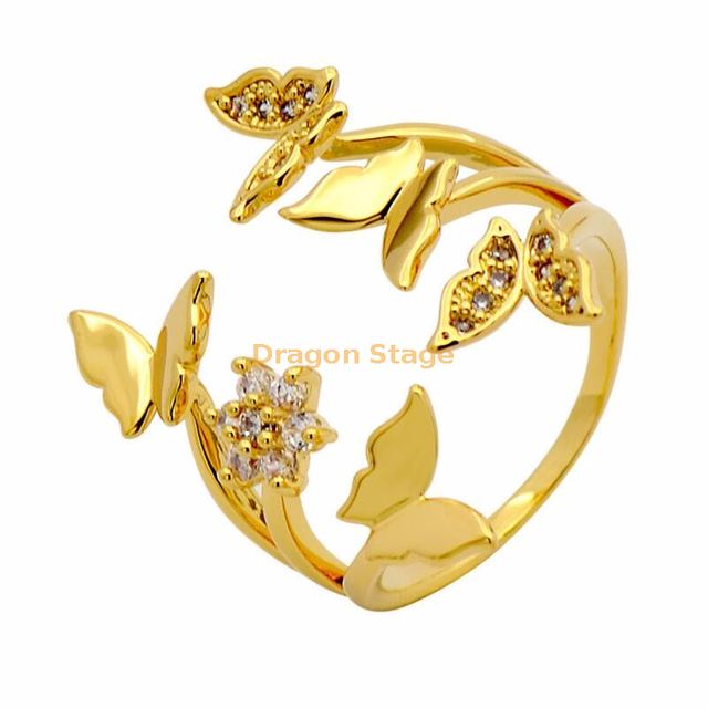 Trendy Latest Low Price Saudi Arabia Gold Finger Ring Designs for Girls