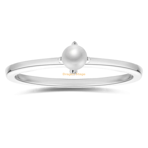 Minimalist Stacking Rings Jewelry Custom Gold Plated Tiny Freshwater Pearl Ring