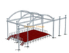 Aluminum Curved Roof Trusses Stage for Sale 12x12x8m with 4 Wings