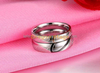 Heart-shaped couple rings, commitment titanium steel couple wedding ring