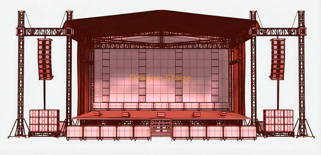 Custom Portable Outdoor Roof Trusses for Large Concert Event 18x12x12m Speaker Wings 3m