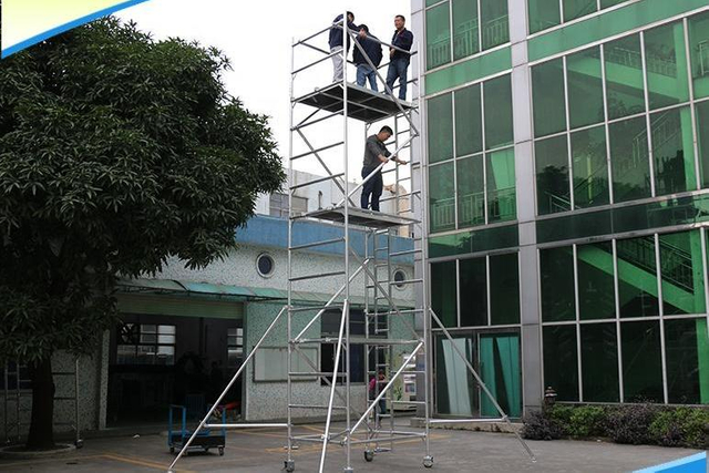 Movable Wheeled Aluminum Ladder Scaffolding Tower for Building Construction