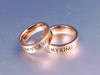 Couple 14K Rose Gold PVD Plating Stamp Band Custom Engraved Letter wedding ring