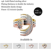 Open finger ring women jewelry cubic zircon stainless steel 14k 18k gold plated moon and star adjustable wedding ring