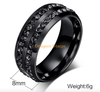 2017 Black diamond titanium steel jewelry wedding ring for men