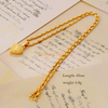 Dubai Gold 24K Elegant Style Jewelry Gold Plated Sweet Heart Pendant Necklace For Women
