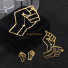 new arrival 2021 custom stainless steel 18k gold plated fist stud earrings wholesale