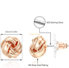 latest fashion women earrings jewelry 14k rose gold plated 925 sterling silver knot stud earrings