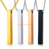 custom engraved personalized name pendant stainless steel vertical bar necklace