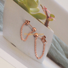 Women Fashion Accessories Custom Rose Gold Stainless Steel Chain Stud Earring