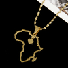 Women Men Jewelry Custom Cross Heart Stainless Steel African Queen American18k Gold Plated Africa Map Pendant Necklace