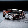 2019 New European And American Jewelry Infinity 8 Leather Mens Bracelet