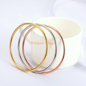 wholesale diy bangles jewelry women custom 3mm silver rose gold plated stainless steel bracelet bangles