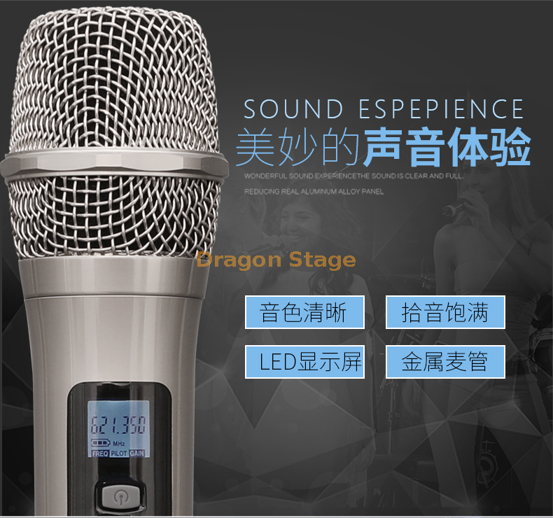 details Professional wireless microphone outdoor performance stage KTV conference room one with two microphones household karaoke singing (1)