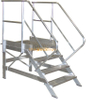 Factory Wide Step Aluminum Extrusion Movable Work Platform Ladder with Safety Rail