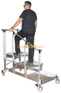 Warehouse Aluminum Movable Step Ladders with Wheels