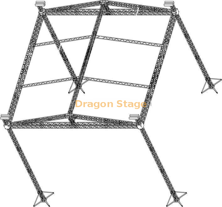 Aluminum Outdoor Event Concert Stage Truss Roof Stage 12x8x6m