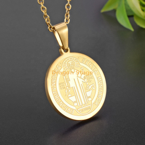 High Quality Trendy Stainless Steel Coin Pendant Chains Gold Necklaces For Women