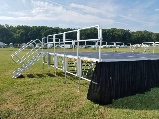 Aluminum Event Party Dance Stage Mobile Stage with 2 Stairs 12.2x4.88m Height 0.6-1m