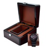 Deluxe Brown Glossy MDF Glossy Wooden Watch Box With Pu Leather Pillow
