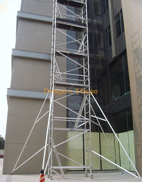 10.82m Aluminum Scaffolding with Hang Ladder Shelf