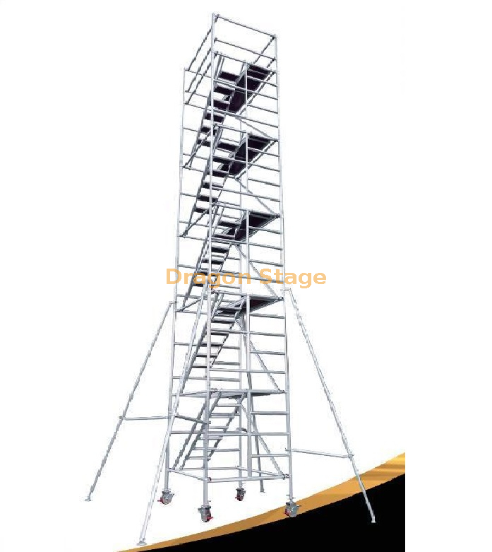 1.35x2x12.67m Aluminum Board Double scaffolding with 45degree ladder