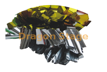 Confetti Paper Flame Retardant Reflective Gold And Silver Color Sheet Specification 2cm X 5cm Flame Retardant Material