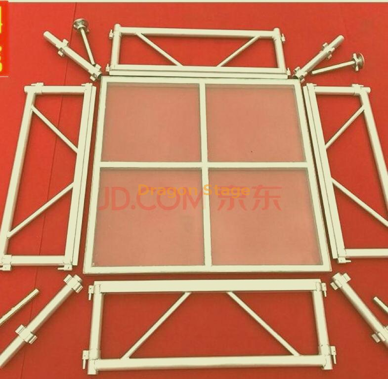 Portable Aluminum Transparent Tempered Glass Wedding Stage 12x6m Height 1-1.4m