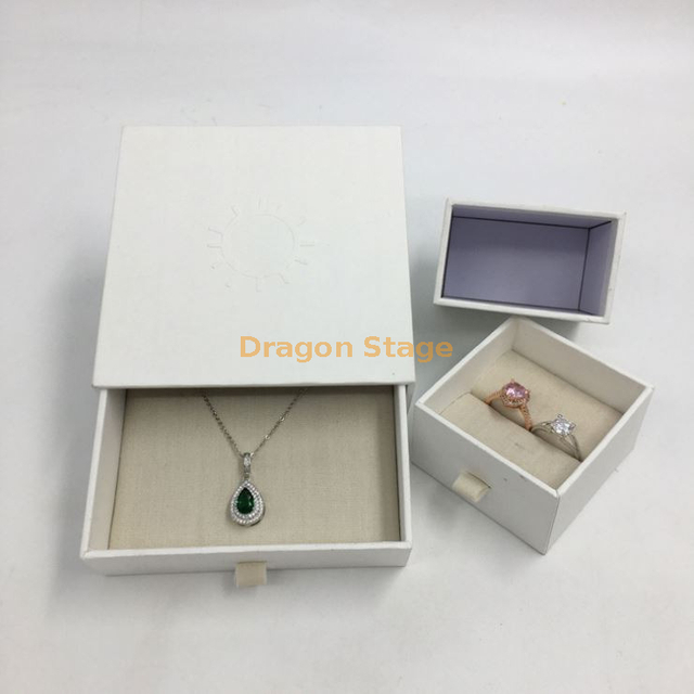 Luxury Custom White Necklace Jewelry Paper Cardboard Packaging Drawer Box Wooden Box factory customized